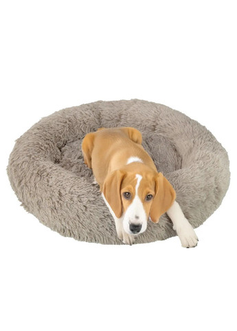 Плюшевая лежанка логово подушка пончик с антискользящим дном для животных кошек собак 80 см (481104-Prob) Бежевая Unbranded (353590261)