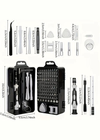 Набір міні прецизійних викруток та біт для ремонту електроніки 115 в 1 No Brand (327408942)