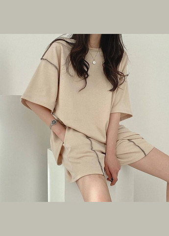 Жіночий костюм футболка оверсайз + шорти Україна (332621083)