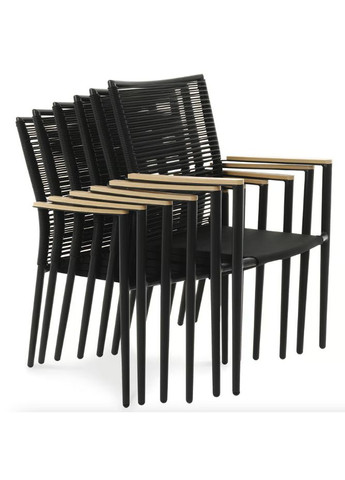 Комплект садових меблів Breno 6+1 чорний/ Di Volio (303126709)