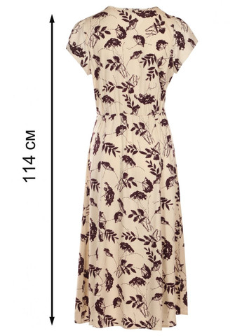 Белое повседневный платье в бордовые крупные цветы с коротким рукавом (ll85316218) LadyLike