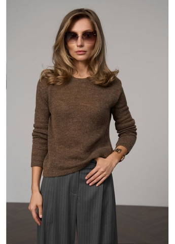 Світло-коричневий джемпер 2845 білий Triko Bakh