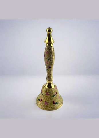 Дзвіночок з ручкою з малюнком бронзовий "Птахи на жовтому фоні" (21,5х14х7,4 см) No Brand (316718556)