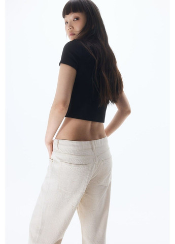 Жіноча трикотажна футболка-топ Н&М (58216) XS Чорна H&M - (323765722)