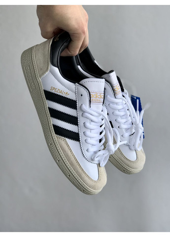 Білі Осінні кросівки чоловічі і жіночі adidas spezial white black | адідас спеціал білі чорні No Brand