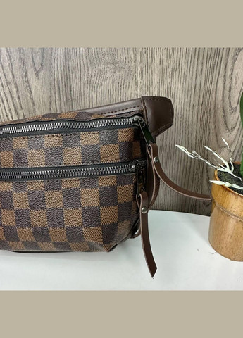 Жіноча сумка на груди з екошкіри, м'яка, з геометричним візерунком, клітинка (sku_1304КЛ) No Brand (330576821)