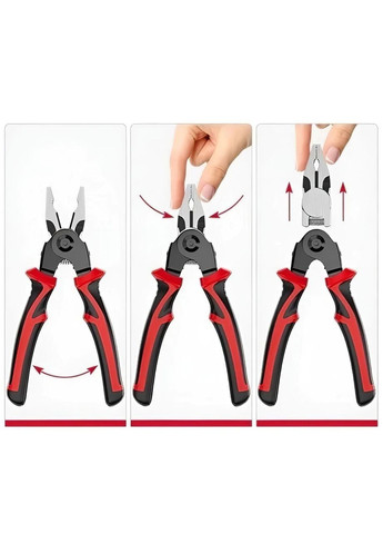 Плоскогубцы многофункциональные со сменными насадками набор 5 в 1 в футляре, пассатижи, кусачки, ножницы по металлу Home (361161872)