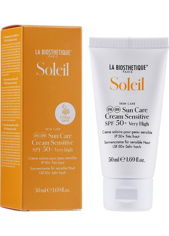 Солнцезащитный крем для чувствительной кожи Soleil Sun Care Cream Sensitive SPF 50+ 50ml (1096960-12165021) La Biosthetique (368610440)