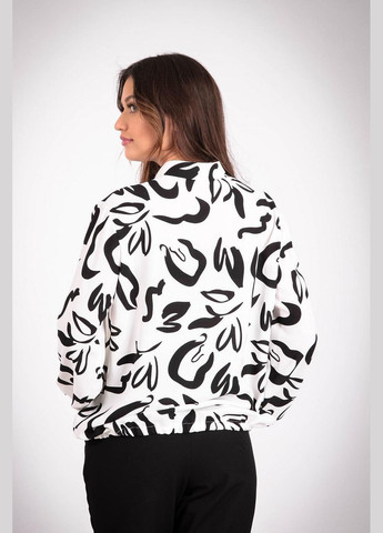 Молочна блузка жіноча 057 квіти креп молочна Актуаль