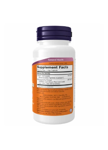 Харчова добавка Ashwagandha Stress Relief - 60 vcaps Now Foods (296192076)