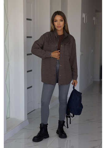 Темно-коричневая рубашка Stylish Touch