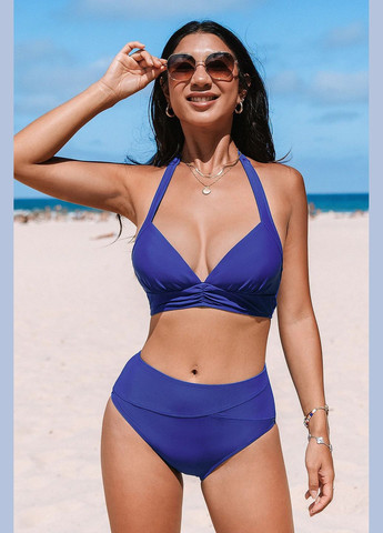 Синие купальные трусики однотонные CUPSHE