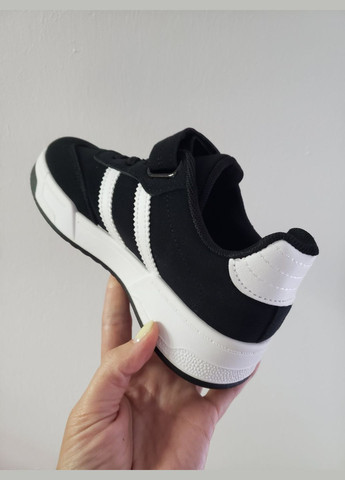 Чорні кросівки на липучці зі штучного нубуку L.Fairy