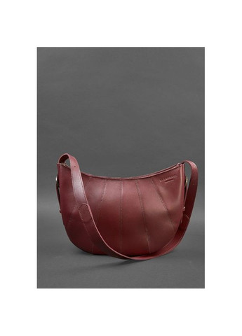 Кожаная сумка женская через плечо Круассан Krast бордовая BlankNote (302007896)