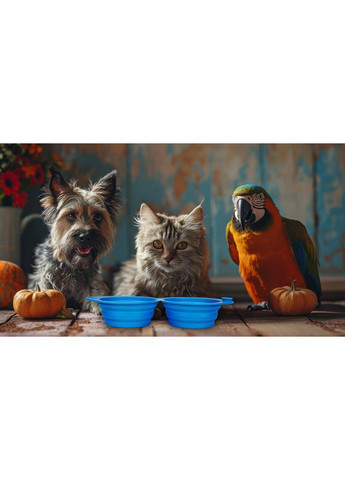 Силіконова подвійна миска, 2х350мл, голуба Ferplast (353688693)