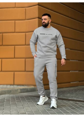 Сірий зимній трендовий чоловічий костюм для осені та зими брючний No Brand