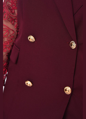 Бордова вечірня сукня-піджак жіноча бордового кольору силуетна Let's Shop однотонна