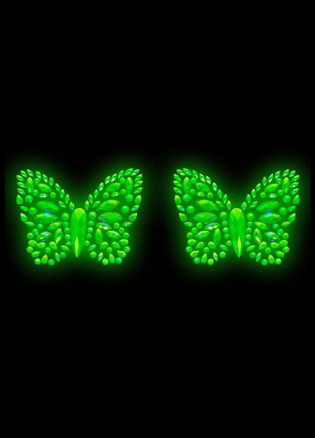 Комбінований пестис-метелики з кристалів leg avenue chrysallis nipple sticker, наліпки, світяться у темряві No Brand