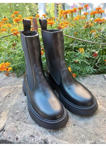 Челсі жіночі осінь шкіра чорні No Brand (372492430)