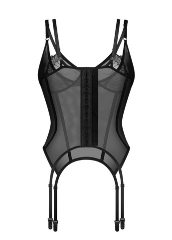 Корсет прозрачный с пажами для чулок Arrowel Corset Black Obsessive (360560436)
