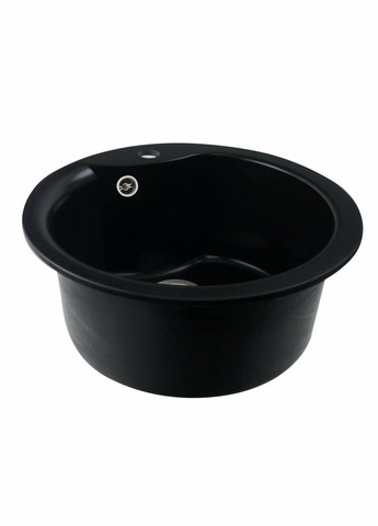 Гранітна мийка для кухні TURAS 480 матова Чорна Valeso (342071758)