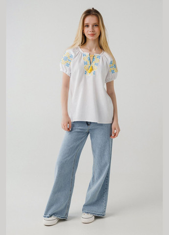 Блакитна сорочка з вишивкою для дівчинки ольга 140 см (2000990387134s)(sc) shop (2000990387134) (280925003)