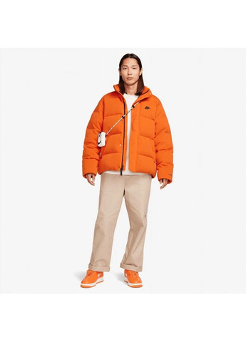 Помаранчева пуховик чоловічий sportswear tech fleece puffer jacket orange Nike
