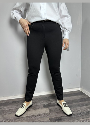 Жіночі класичні брюки прямі чорні на флісі MKJL10010-27 Modna KAZKA (277159882)