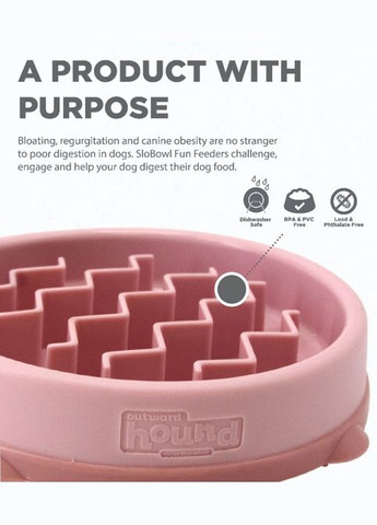 Миска-лабіринт д/собак Фан Фідер Хвиля SM-мала Рожева 14.6 х 2.5 х 14.6 см (oh69754) Outward Hound (311224501)
