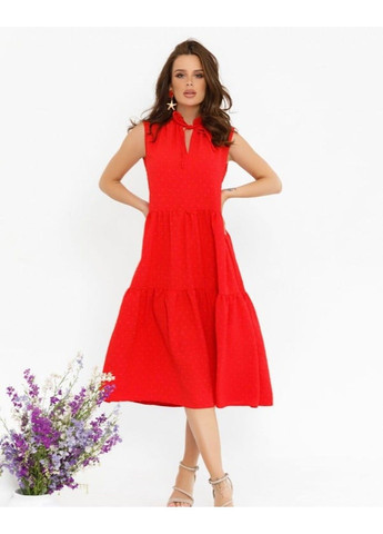 Червона повсякденний сукня sa-274 червоний ISSA PLUS
