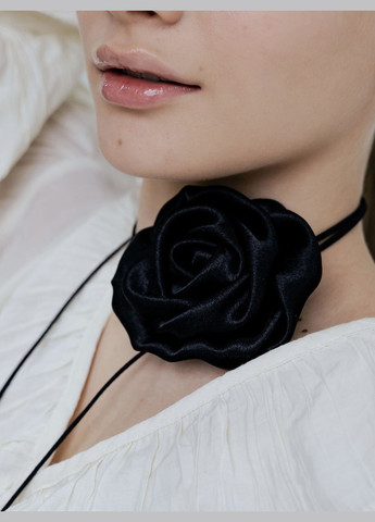 Чокер квітка з атласу чорного кольору D.Hats текстиль (285710692)