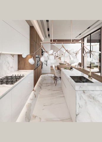 Рожево-золота люстра з білими пелюстками на 27 ламп Petals (918-LP264-27 RS+WH) No Brand (370069544)