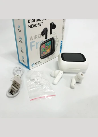 Навушники бездротові LX-10 TWS Earbuds з LED дисплеєм, Bluetooth гарнітури, Вакуумні навушники. Колір: білий No Brand (385299380)
