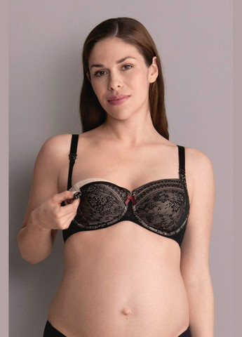 Чорний брасьер бюстгальтер для годування з мереживом Anita з кісточками