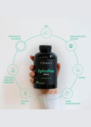 Спирулина (Spirulina) 500 мг 180 капсул Zenement (299717575)