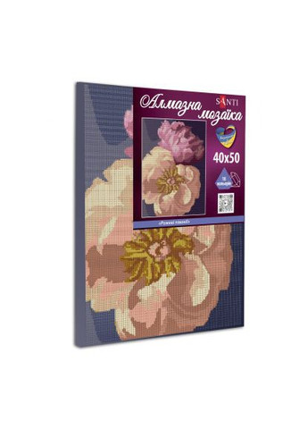 Картина по номерам (954696) Santi Рожеві півонії 40*50 см алмазна мозаїка (366067744)