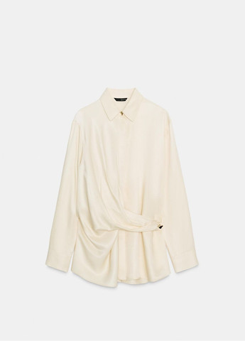 Молочная рубашка однотонная Zara