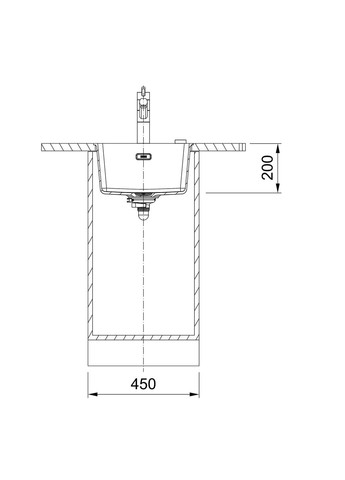 Мийка кухонная Maris, фраграніт, прямокутник, без крил, 553х433х200мм, чаша - 1, монтаж під стільницю, MRG 110-37, сірий камінь FRANKE (361311190)