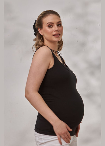 Трикотажная майка для беременных и кормящих с секретом кормления черная Юла мама — 294720242