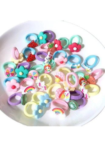 Набір дитячих гумок для волосся з героями мультфільмів 30 шт. No Brand (365720904)