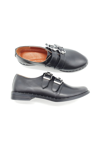 Женские туфли черные кожаные E-16-11 23,5 см (р) Eva