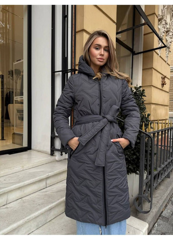 Темно-серое зимнее Зимнее пальто на теплой подкладке, цвет Темно-серый Fashion