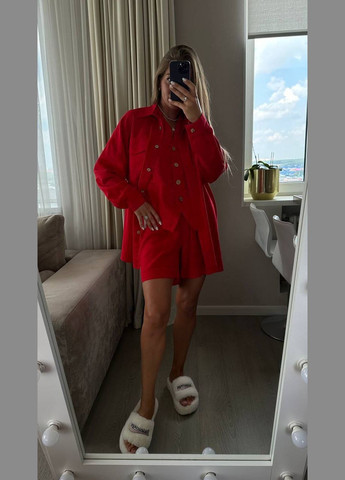 Трендовый костюм (сорочка+жилетка+шорты) Luna (340108673)