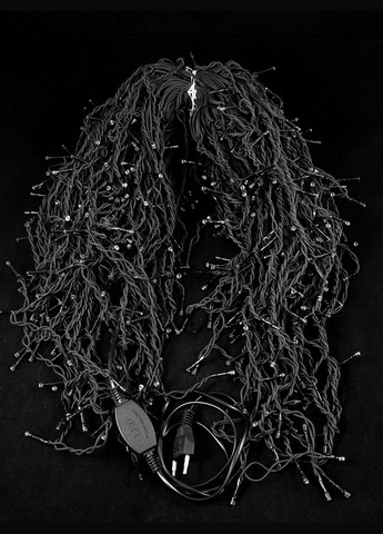 Гірлянда вулична бахрома світлодіодна з мерехтінням новорічна на дім чорний ПВХ провід 25 м Біла (w.02.6B.850.F+) Laplandia (365698636)