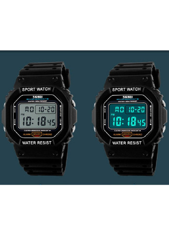 Мужские спортивные часы 1134 (Черные с белым экраном) Skmei (313653752)