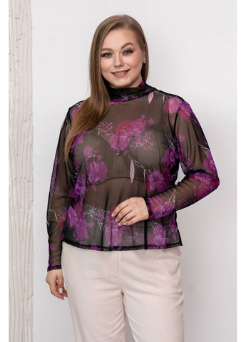 Гольф зі стрейч-сітки ТЕЗ чорний Tatiana (349442009)