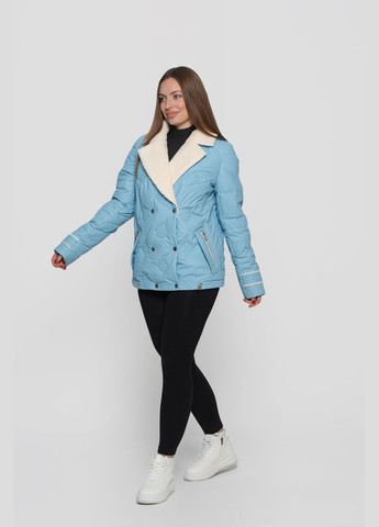 Блакитна демісезонна куртка жіноча коротка viton куртка-піджак Vicco