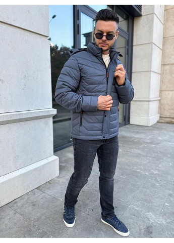 Сіра зимня куртка зимова онікс євро зима,наповнювач холофайбер,капюшон-фліс всередині Україна