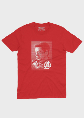 Красная демисезонная футболка для мальчика с принтом супергероя - железный человек (ts001-1-sre-006-016-026-b) Modno