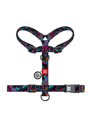 Шлей для собак анатомический H-образный Nylon с QR-паспортом, L, Ш 25 мм, А 50-90, В 60-100 WAUDOG (322642966)